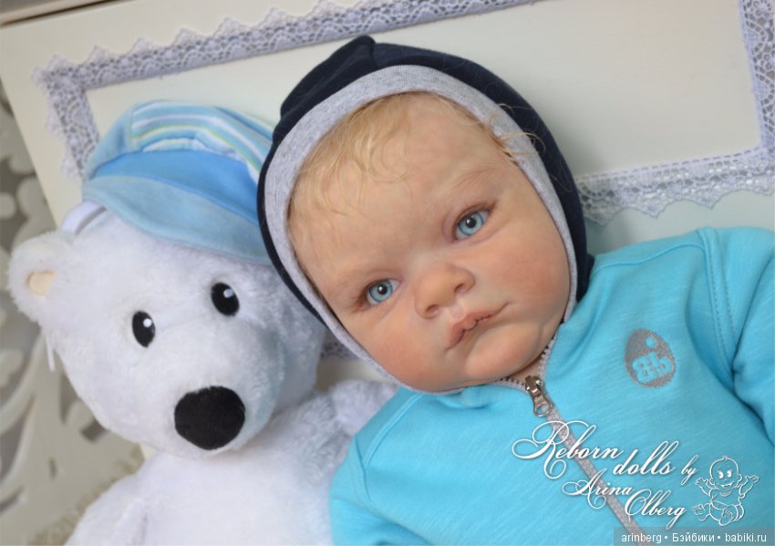 Голубоглазый мальчик реборн Арсений. Молд Grant скульптора Michelle Fagan