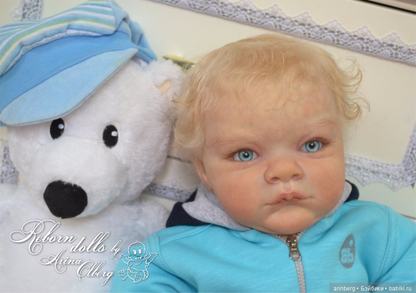 Голубоглазый мальчик реборн Арсений. Молд Grant скульптора Michelle Fagan