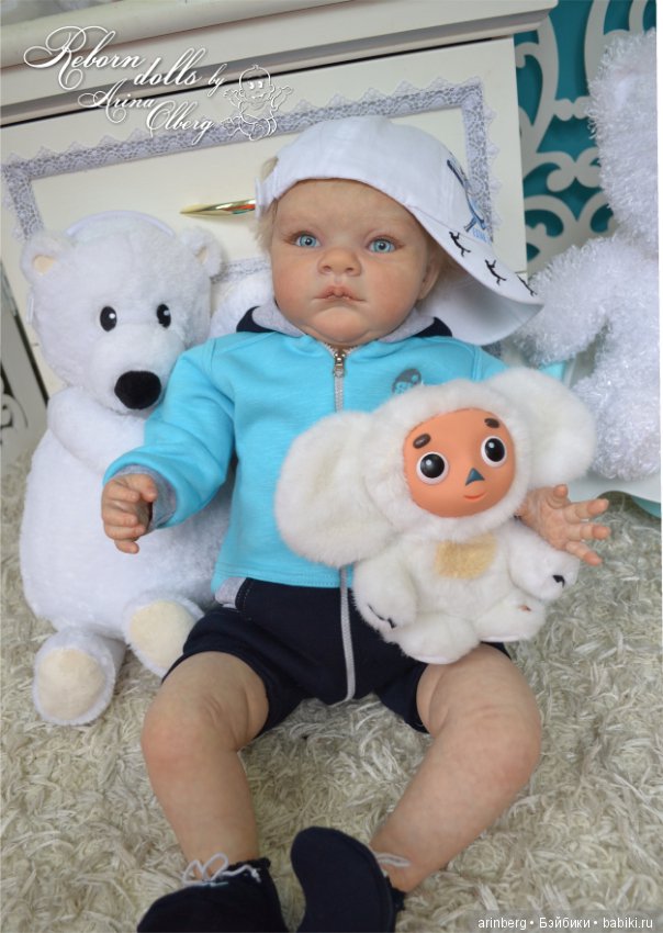 Голубоглазый мальчик реборн Арсений. Молд Grant скульптора Michelle Fagan