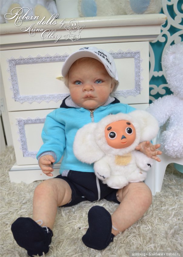 Голубоглазый мальчик реборн Арсений. Молд Grant скульптора Michelle Fagan
