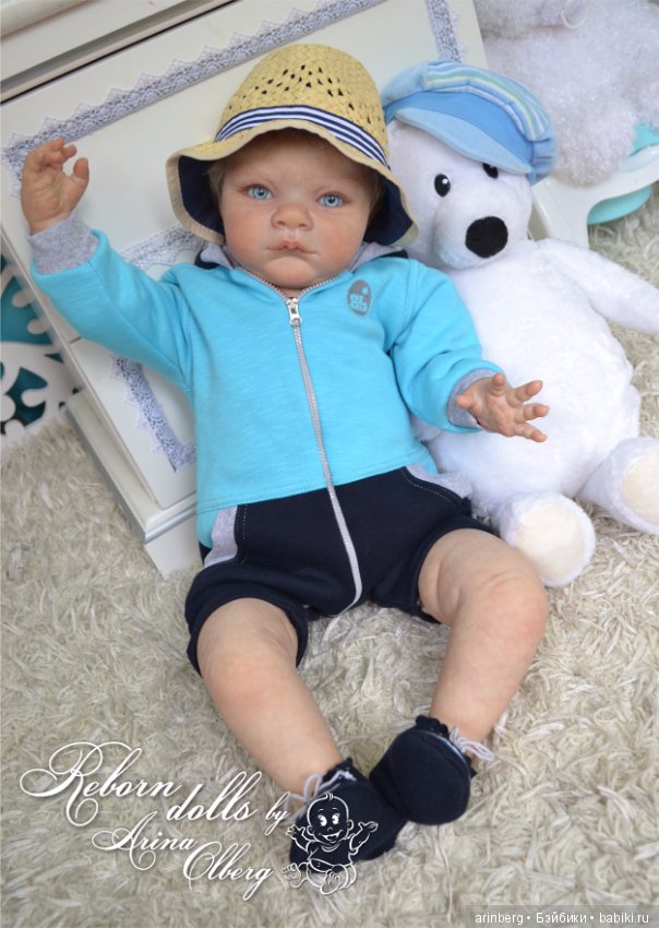 Голубоглазый мальчик реборн Арсений. Молд Grant скульптора Michelle Fagan