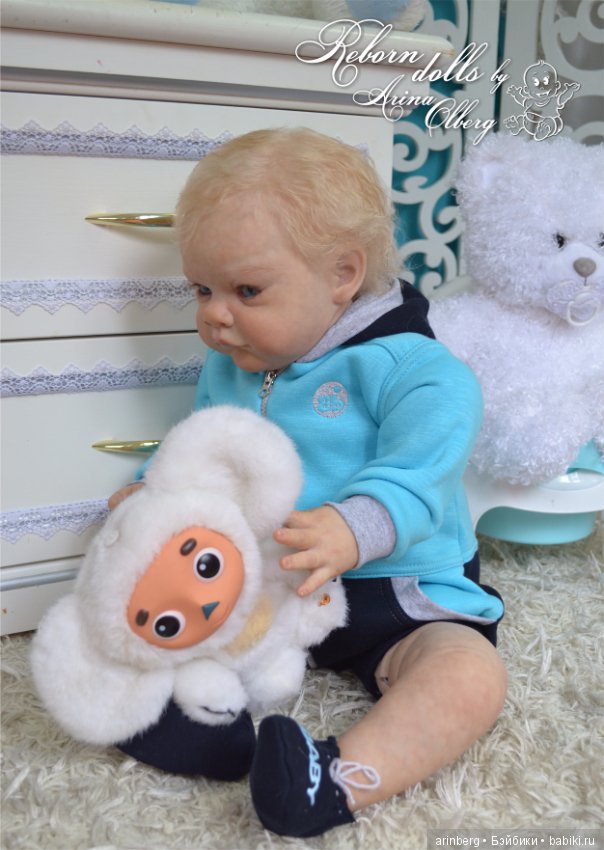 Голубоглазый мальчик реборн Арсений. Молд Grant скульптора Michelle Fagan