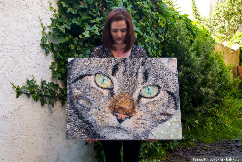 Картины из бусин и пуговиц