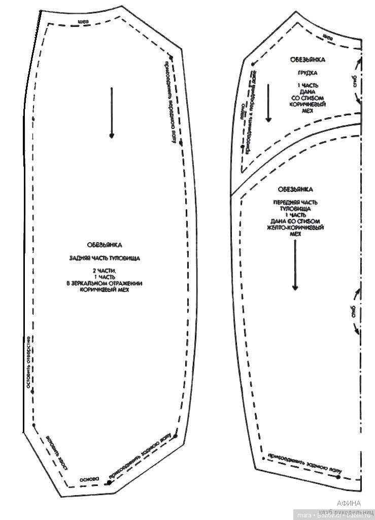 Обезьянка - выкройка игрушки (фото 4)