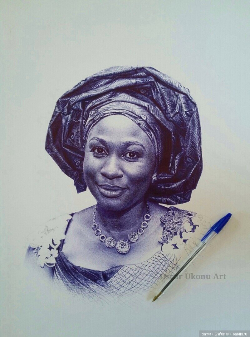 Oscar Ukonu Arts. Рисунки шариковой ручкой