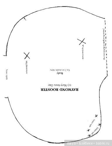 Петушок, выкройка игрушки (фото 7)