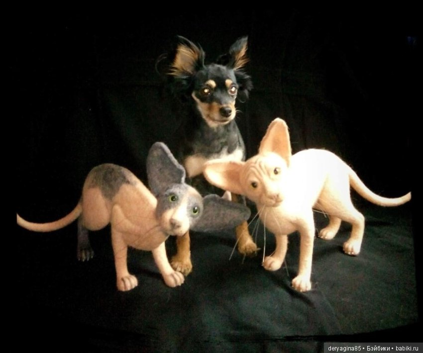 Мои первые сфинксы — Валяные игрушки из шерсти: сухое валяние (фото 10)