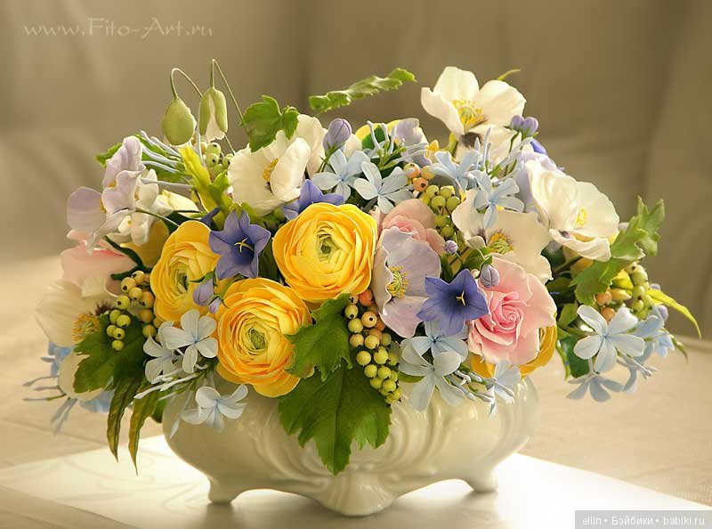 Рукотворная красота. Цветы из холодного фарфора