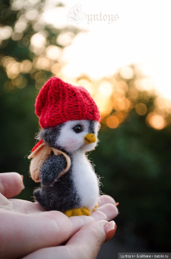 Миниатюрный пингвиненок валяние из шерсти Виталий Линь (фото 3)