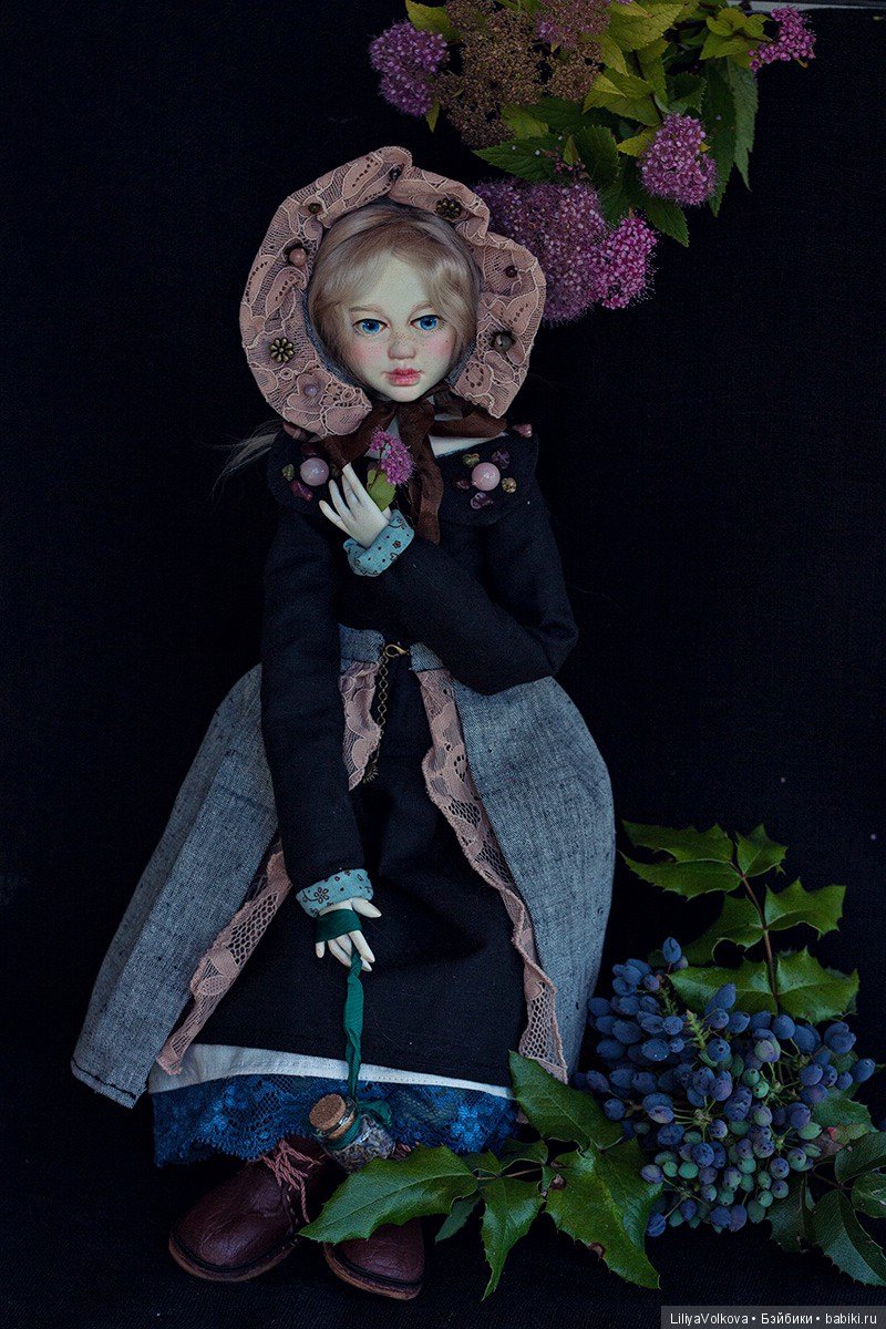 Виолетта. Авторская коллекционная подвижная кукла (фото 5)