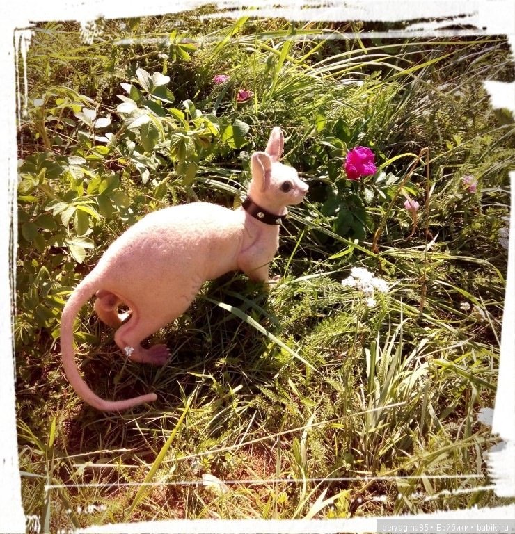 Сфинкс на прогулке — Валяные игрушки из шерсти: сухое валяние (фото 3)