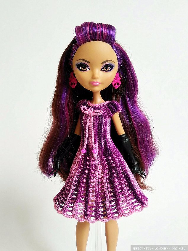 Наряды для Эвер Афтер Хай, вязаные крючком. Часть 1 (фото 3)