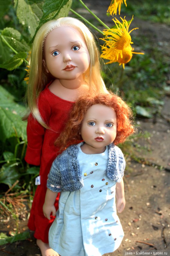 Три сестрички в саду . Коллекционные куклы ZWERGNASE