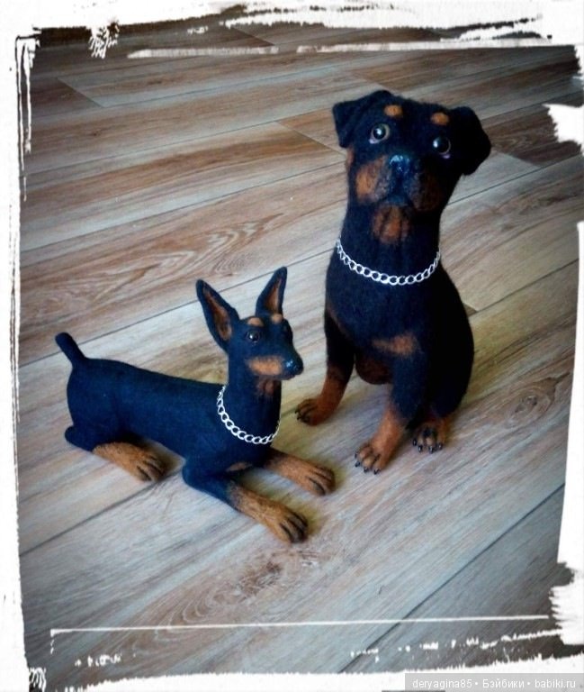 Доберман — Валяные игрушки из шерсти: сухое валяние