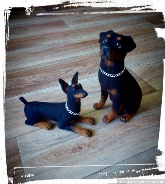 Доберман — Валяные игрушки из шерсти: сухое валяние (фото 5)