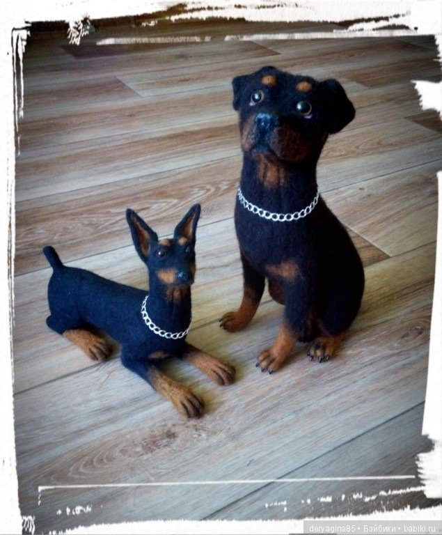 Доберман — Валяные игрушки из шерсти: сухое валяние (фото 2)