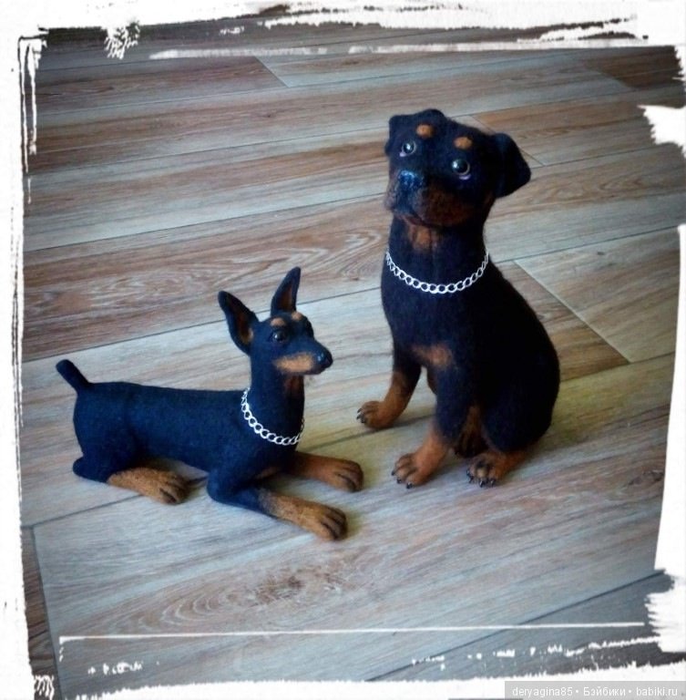 Доберман — Валяные игрушки из шерсти: сухое валяние (фото 4)