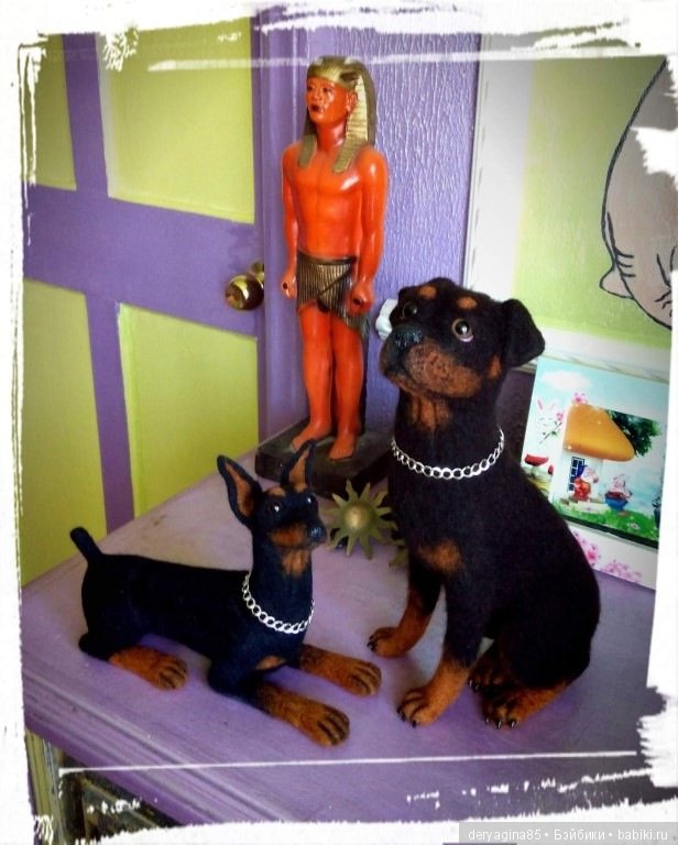 Доберман — Валяные игрушки из шерсти: сухое валяние (фото 6)