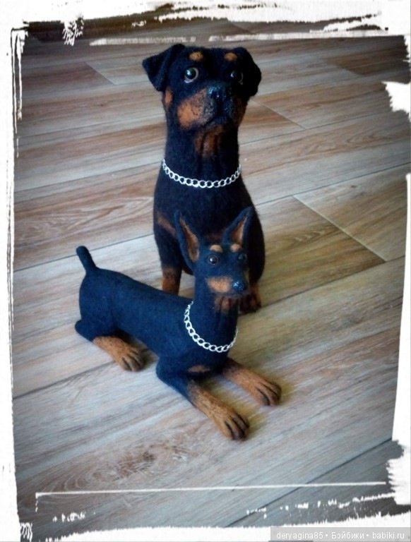 Доберман — Валяные игрушки из шерсти: сухое валяние (фото 3)