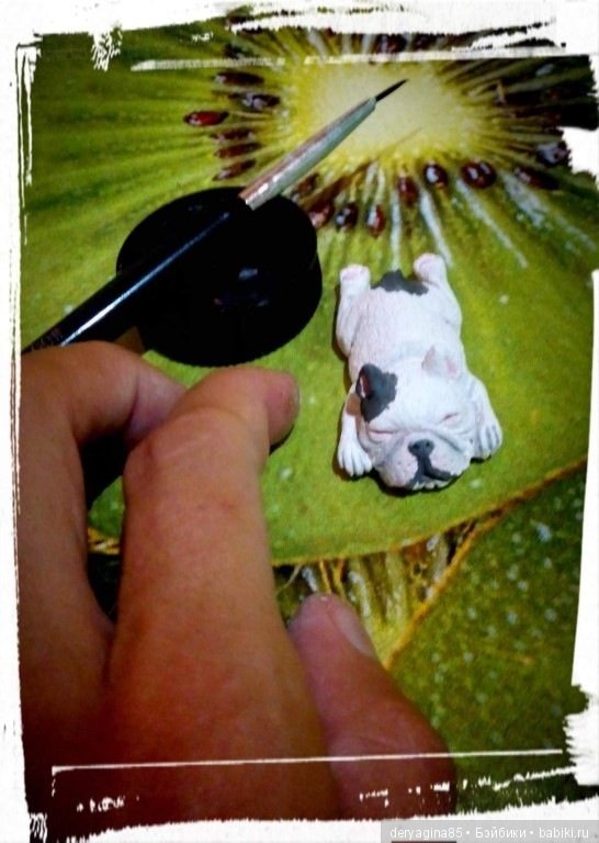 Микро бульдожек — Лепка авторских игрушек и папье (фото 5)