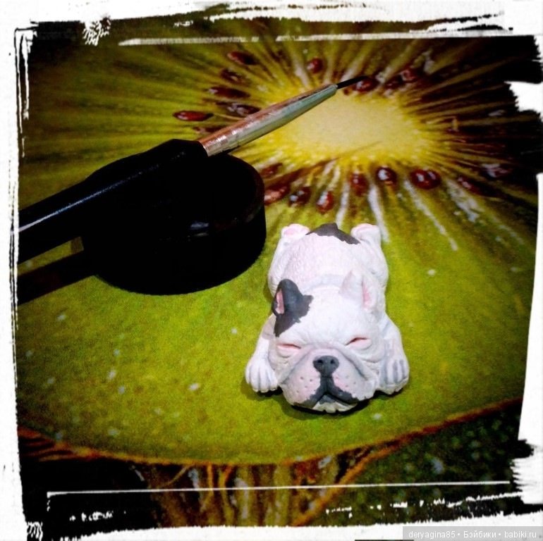 Микро бульдожек — Лепка авторских игрушек и папье (фото 6)