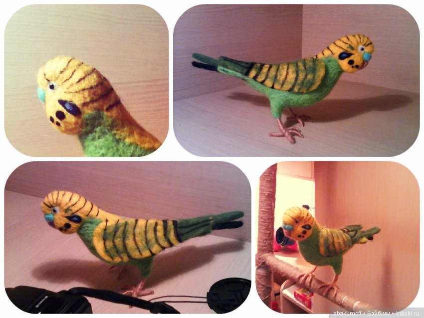 Попугайчики из шерсти — Валяные игрушки из шерсти: сухое валяние (фото 4)