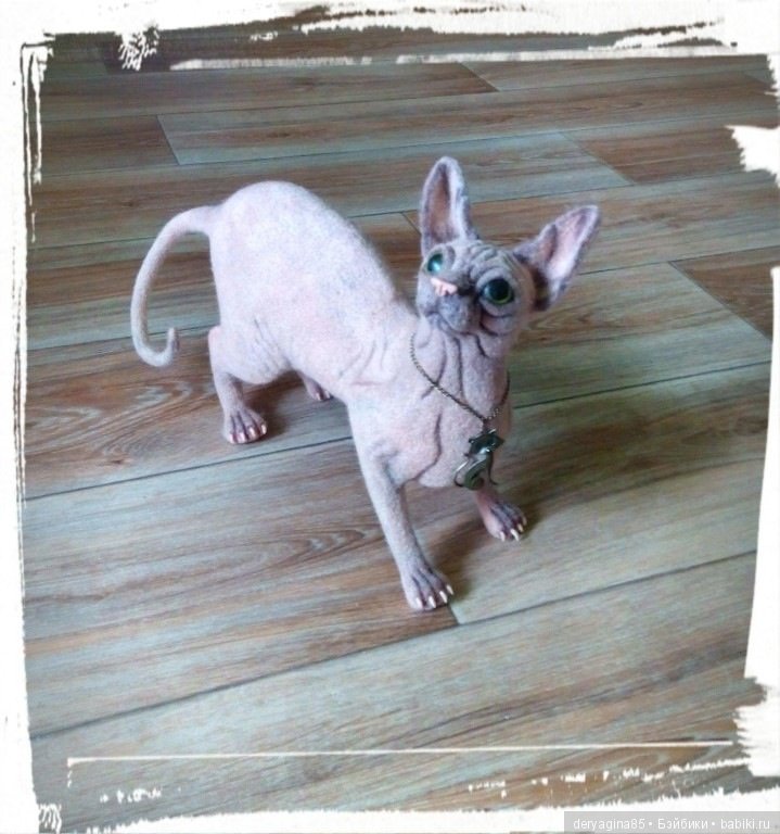 Сфинкс — Валяные игрушки из шерсти: сухое валяние (фото 2)