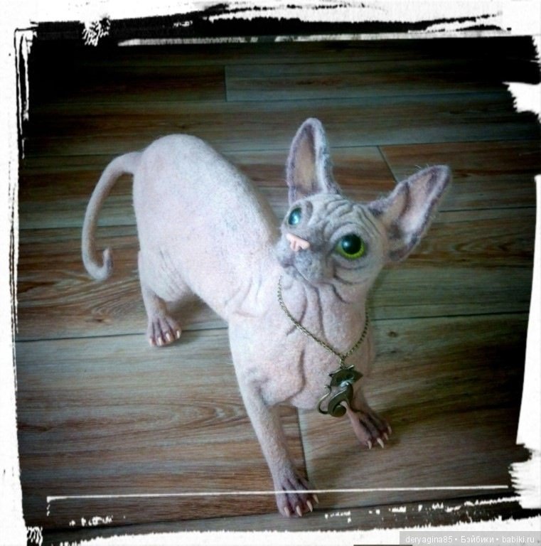 Сфинкс — Валяные игрушки из шерсти: сухое валяние (фото 4)