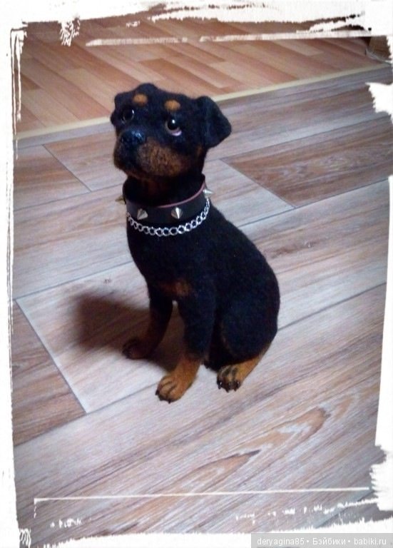 Ротвейлер — Валяные игрушки из шерсти: сухое валяние (фото 4)