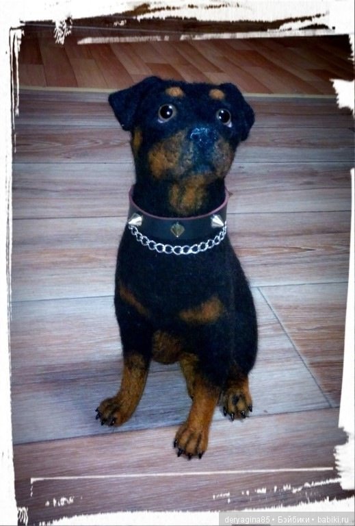 Ротвейлер — Валяные игрушки из шерсти: сухое валяние (фото 3)