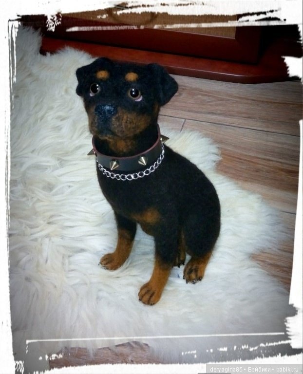 Ротвейлер — Валяные игрушки из шерсти: сухое валяние (фото 2)