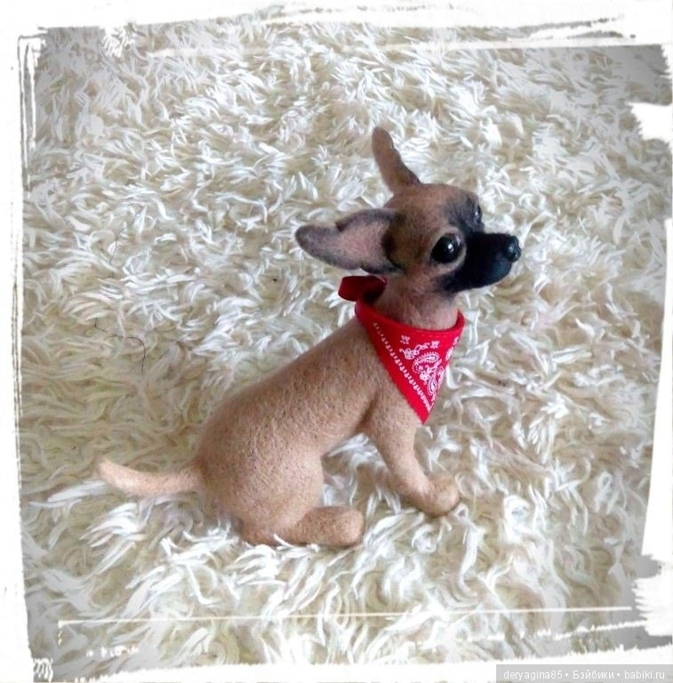 Чихуашка — Валяные игрушки из шерсти: сухое валяние (фото 4)