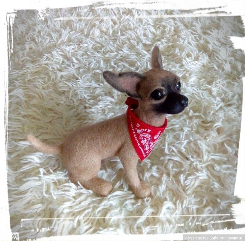 Чихуашка — Валяные игрушки из шерсти: сухое валяние (фото 3)
