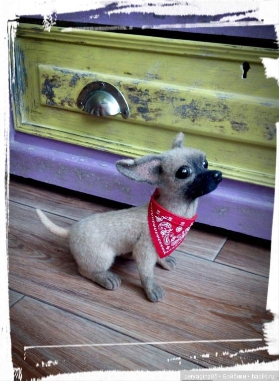 Чихуашка Ляля — Валяные игрушки из шерсти: сухое валяние (фото 4)