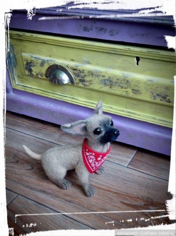 Чихуашка Ляля — Валяные игрушки из шерсти: сухое валяние (фото 3)