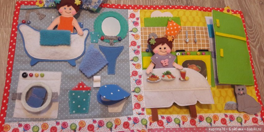 Игровой текстильный коврик-панно "Кукольный домик" с фермой и огородом (фото 5)