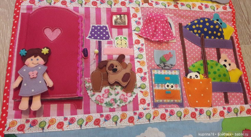 Игровой текстильный коврик-панно "Кукольный домик" с фермой и огородом (фото 2)