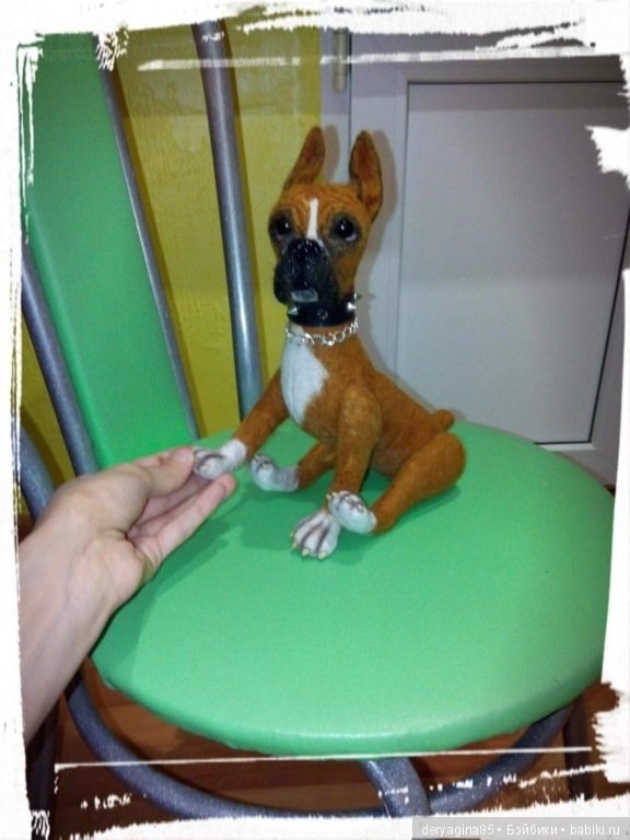 Боксерчик — Валяные игрушки из шерсти: сухое валяние (фото 9)