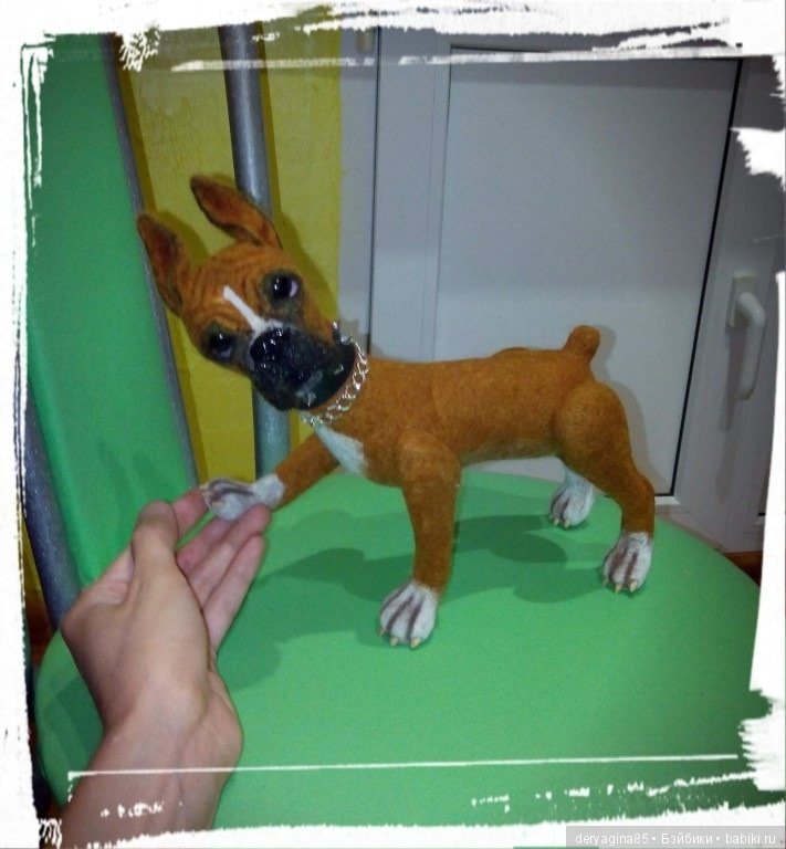 Боксерчик — Валяные игрушки из шерсти: сухое валяние (фото 4)