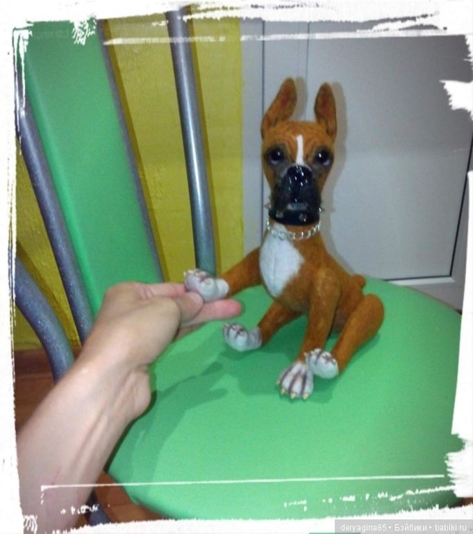 Боксерчик — Валяные игрушки из шерсти: сухое валяние (фото 8)