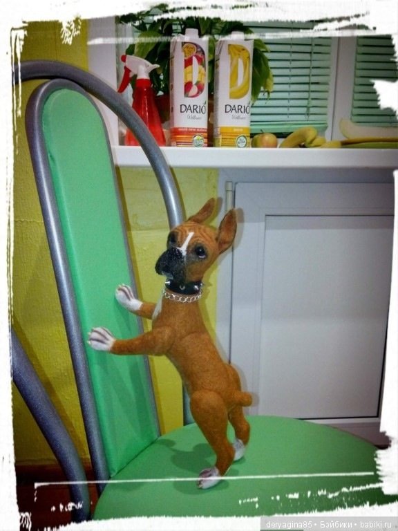 Боксерчик — Валяные игрушки из шерсти: сухое валяние (фото 6)