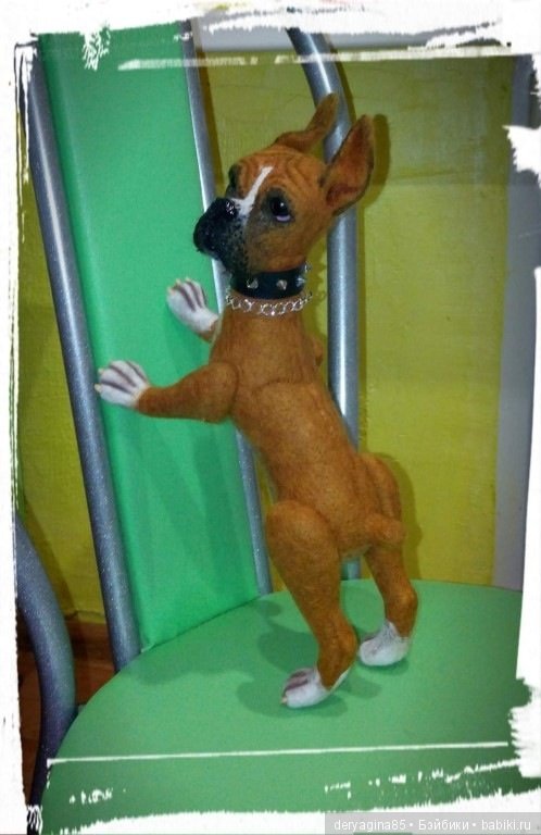 Боксерчик — Валяные игрушки из шерсти: сухое валяние (фото 5)