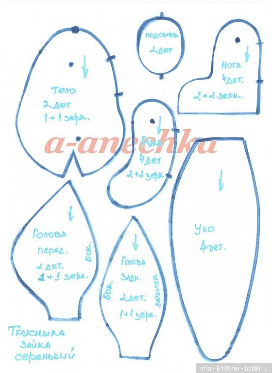 Трусишка зайка серенький, выкройка от Anna Duditskaya (фото 2)