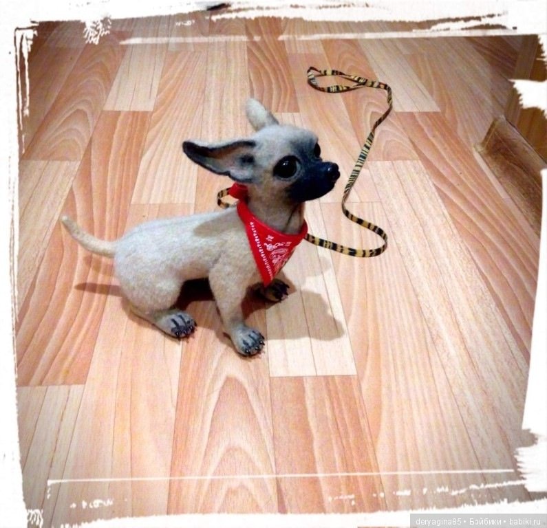 Чихуа — Валяные игрушки из шерсти: сухое валяние (фото 4)