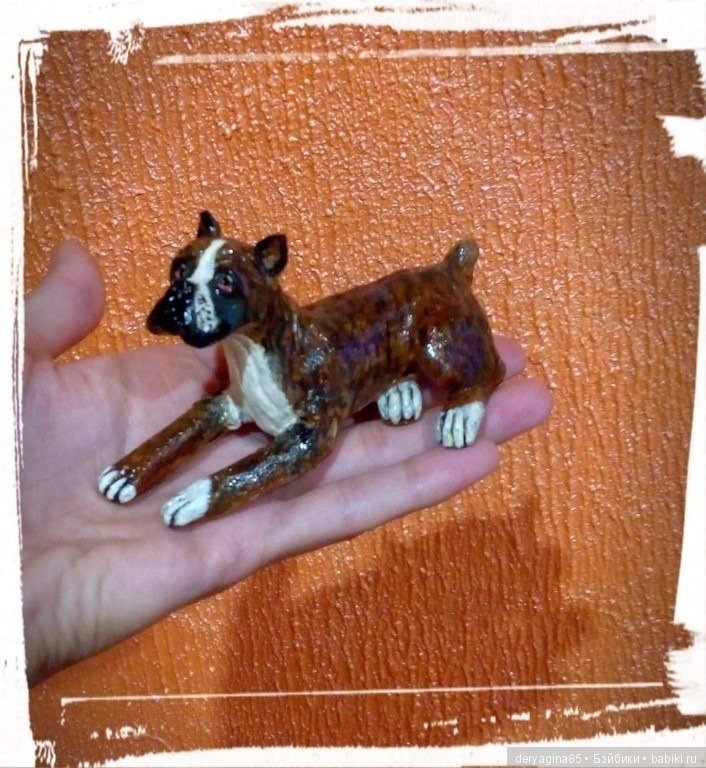 Боксер из гипса — Лепка авторских игрушек и папье (фото 10)