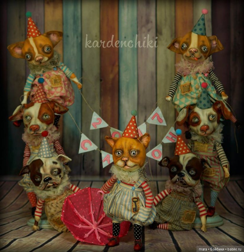 Дрессированные собачки и кот от Kardenchiki art dolls