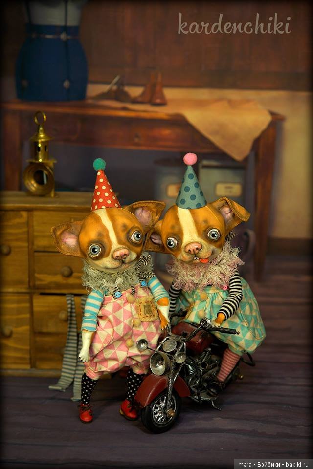 Дрессированные собачки и кот от Kardenchiki art dolls