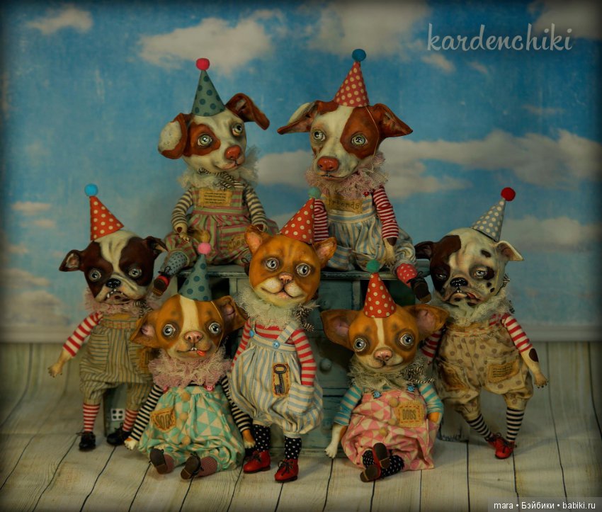 Дрессированные собачки и кот от Kardenchiki art dolls