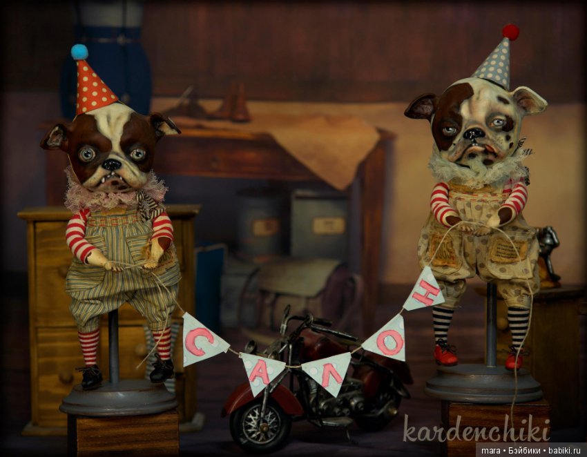 Дрессированные собачки и кот от Kardenchiki art dolls