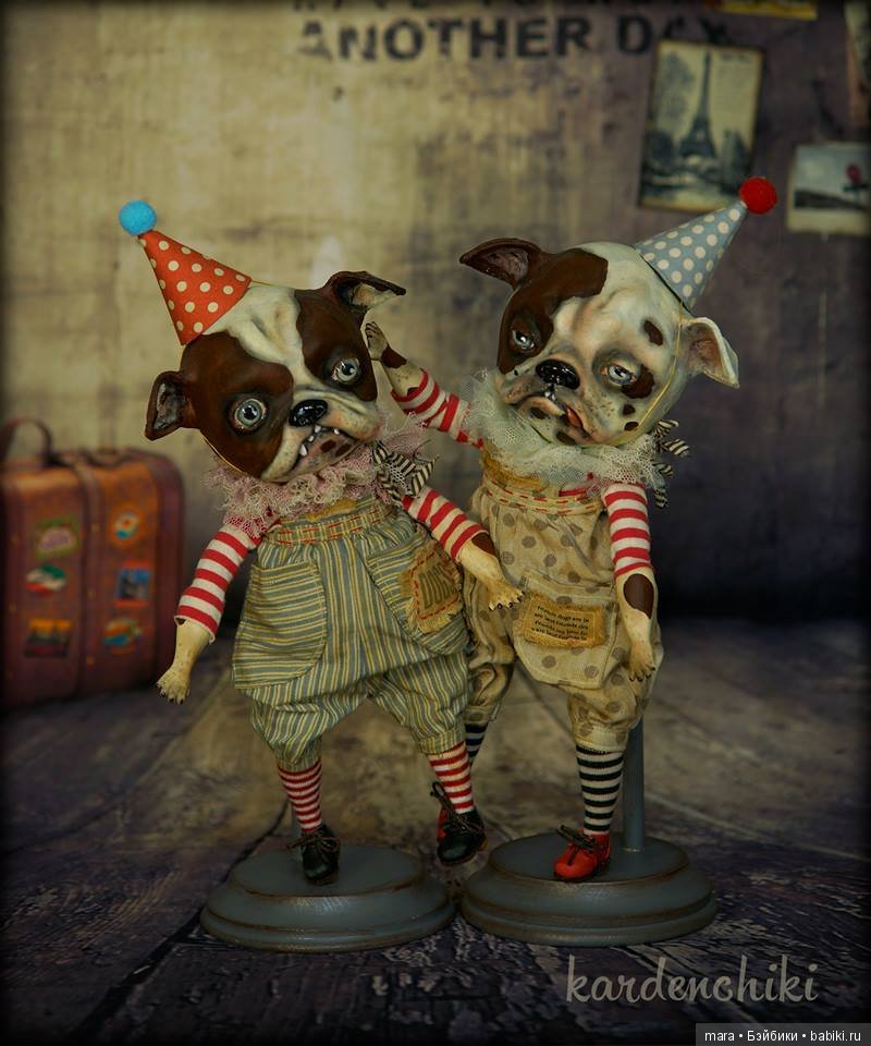 Дрессированные собачки и кот от Kardenchiki art dolls
